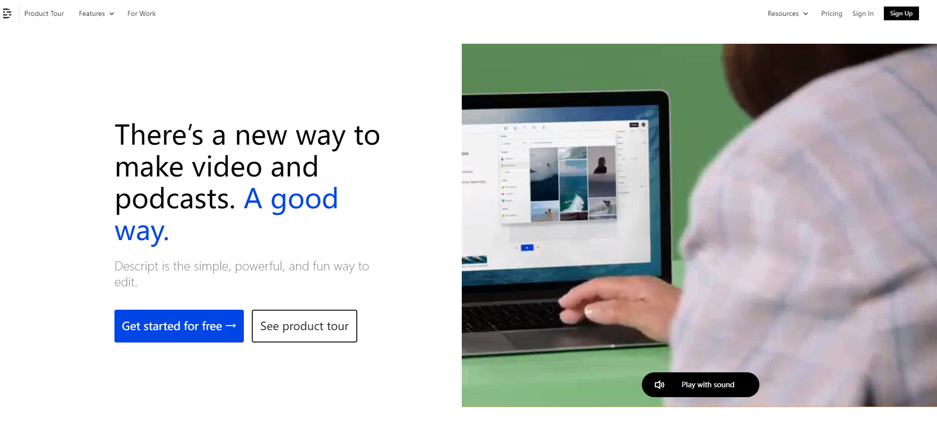 Descript：音视频合二为一的AI编辑器