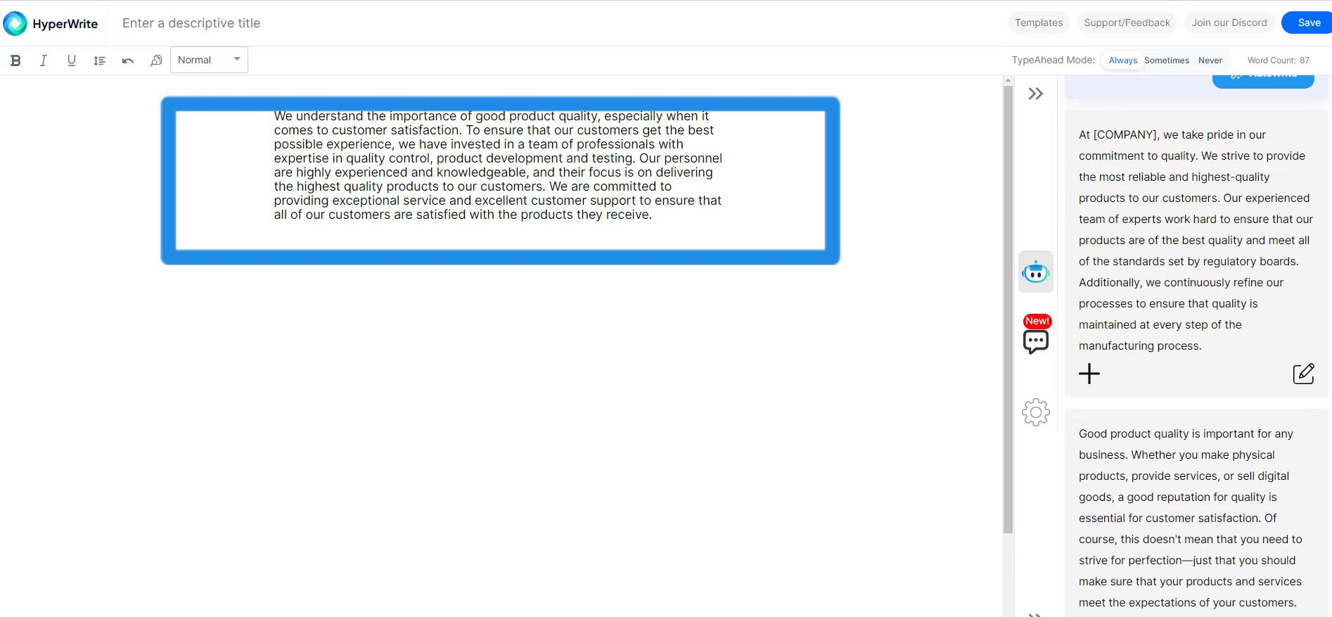 HyperWrite Use GPT3 to Help You Create Articles More Efficiently