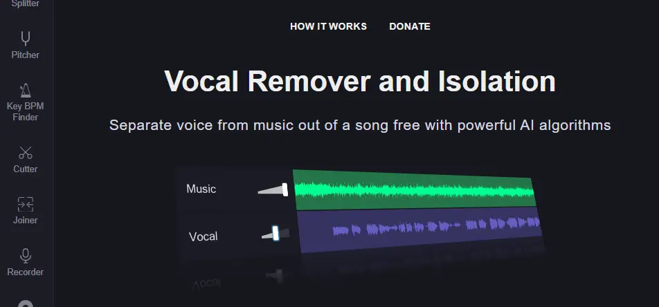 Vocal Remover homepage