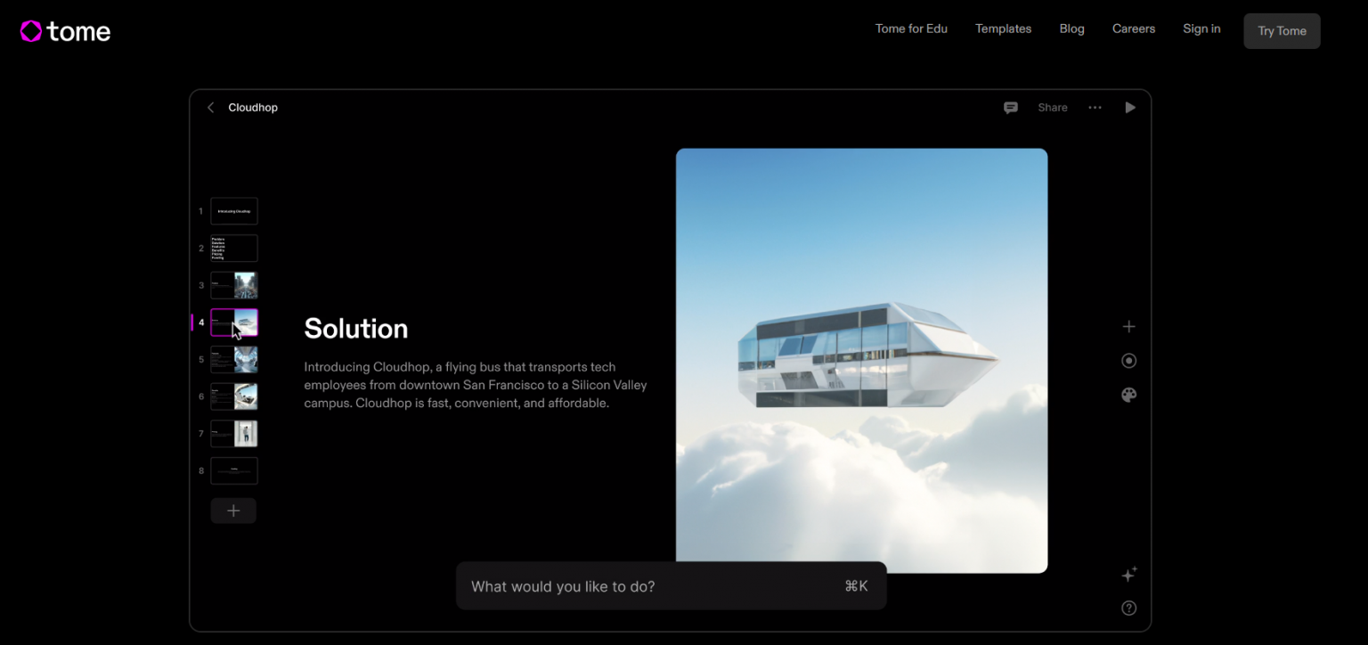 Tome ai just a idea to generate the perfect story and ppt for you