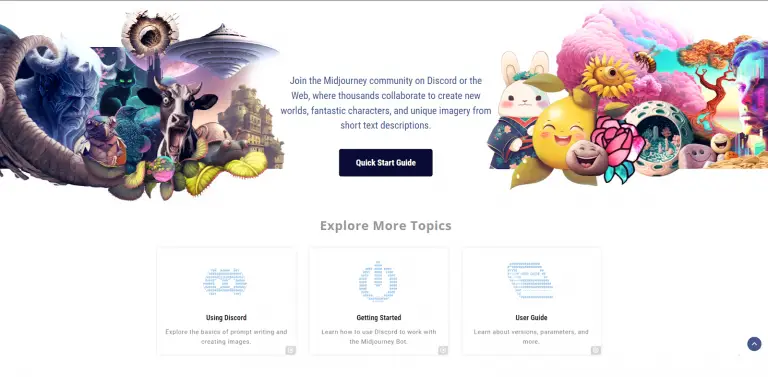 MidJourney homepage