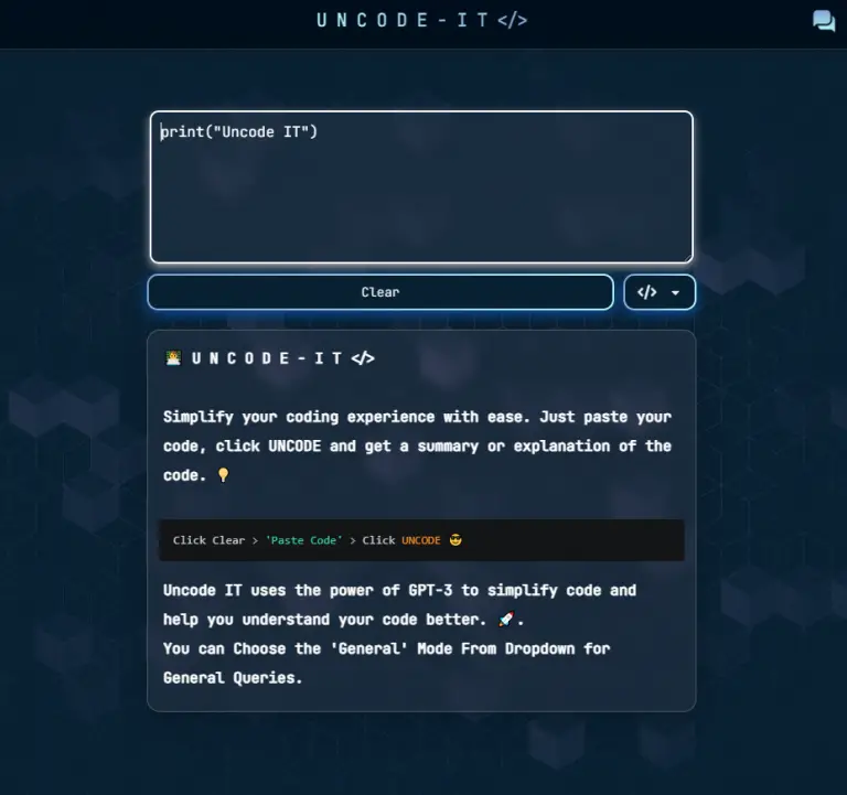 Uncode-it: An AI Code Reader That Creates An Easy Coding Experience For You