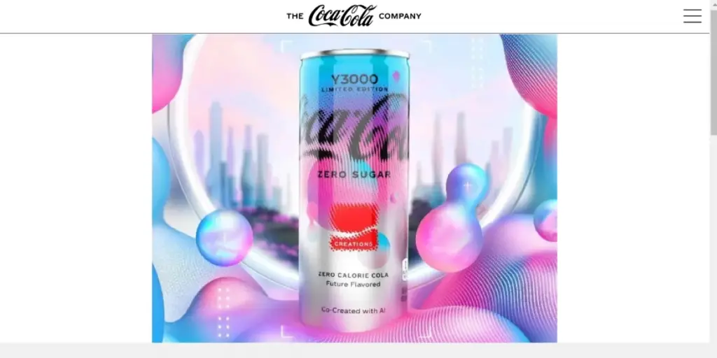 AI Coca-Cola homepage