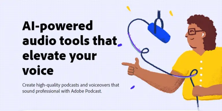 Adobe Podcast AI homepage