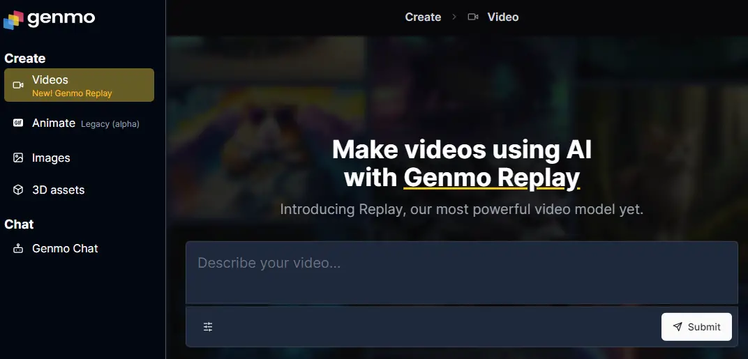 Genmo homepage
