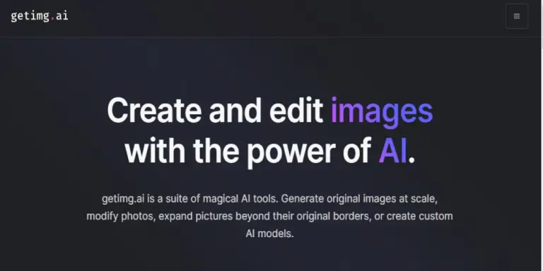 Getimg AI homepage