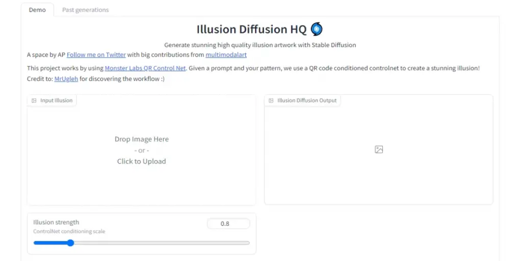 Illusion Diffusion AI homepage