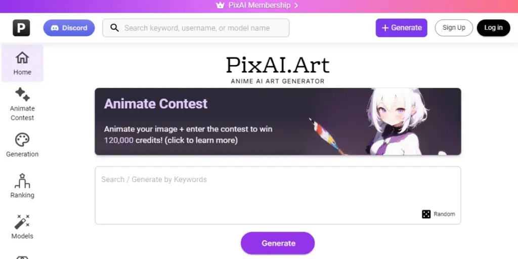 PixAI homepage