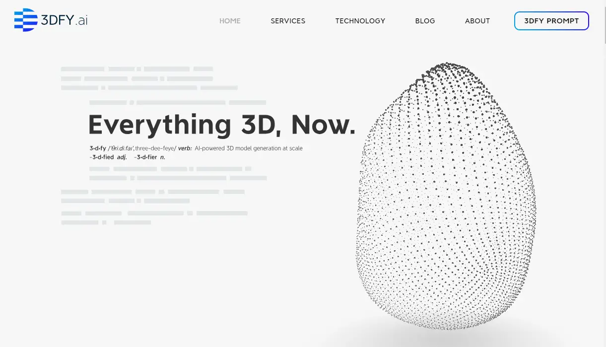 3DFY AI homepage