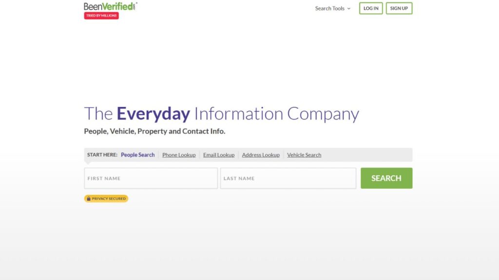 BeenVerified homepage