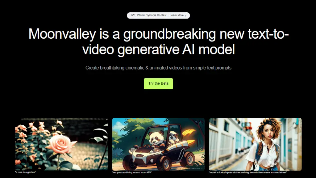 Moonvalley AI homepage