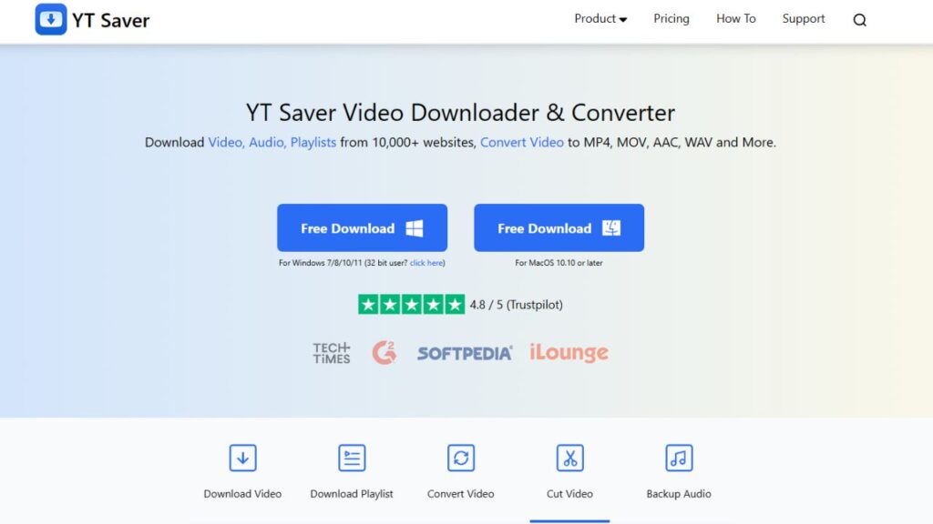 YT Saver Video Downloader Homepage