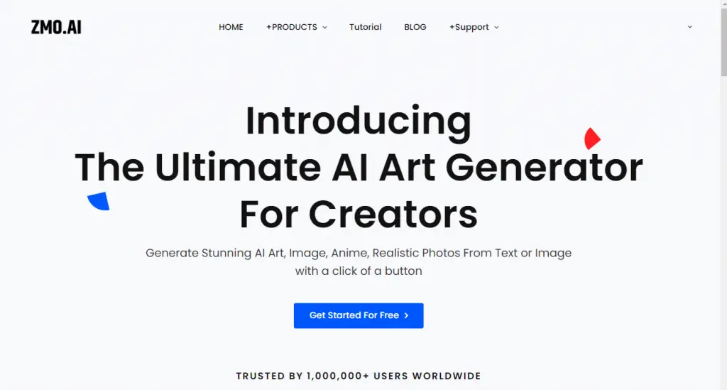 ZMO AI Image Generator homepage