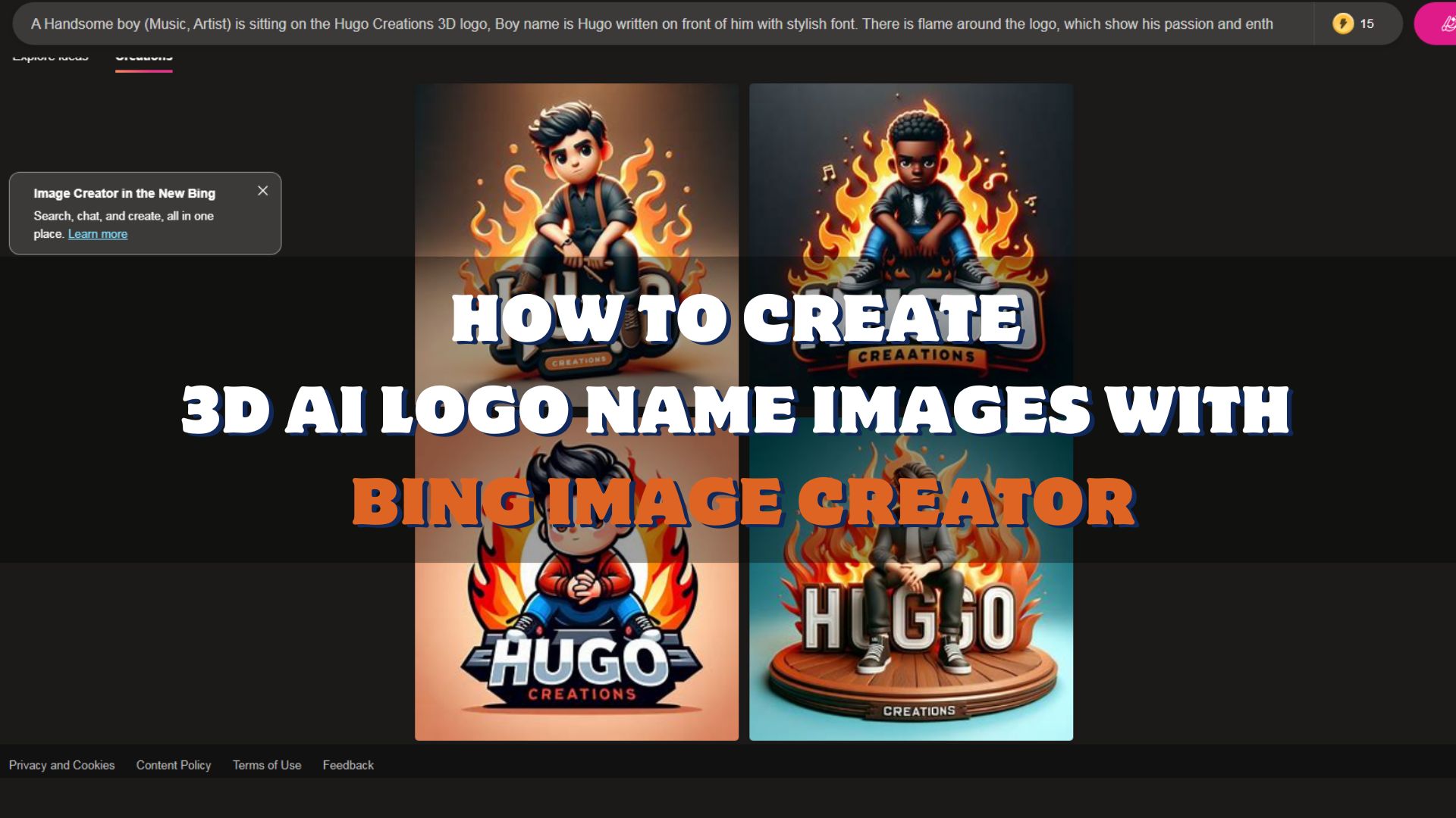 Create 3D AI Logo Name Images With Bing Image Creator