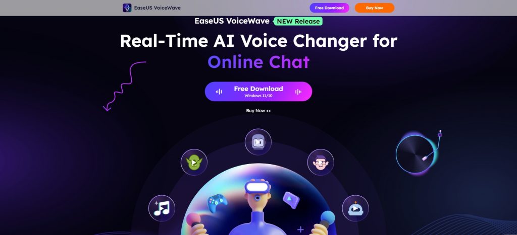 EaseUS VoiceWave homepage