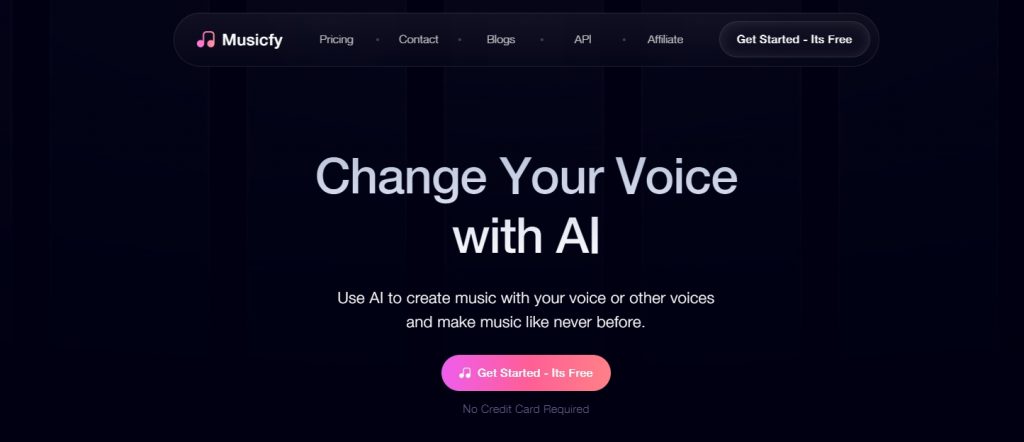 Musicfy-AI-homepage