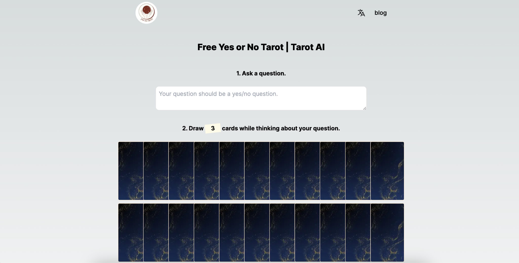 Yes/No Tarot homepage