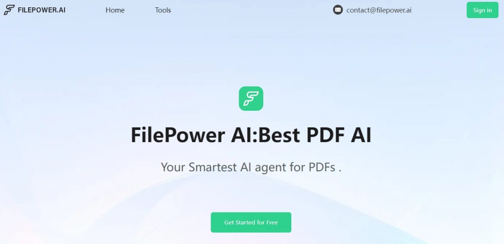 FilePower AI homepage