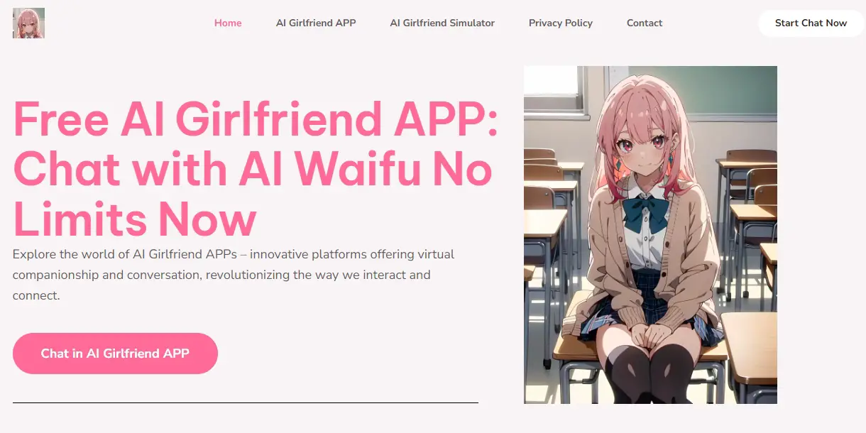 AI Girlfriend APP HOMEPAGE