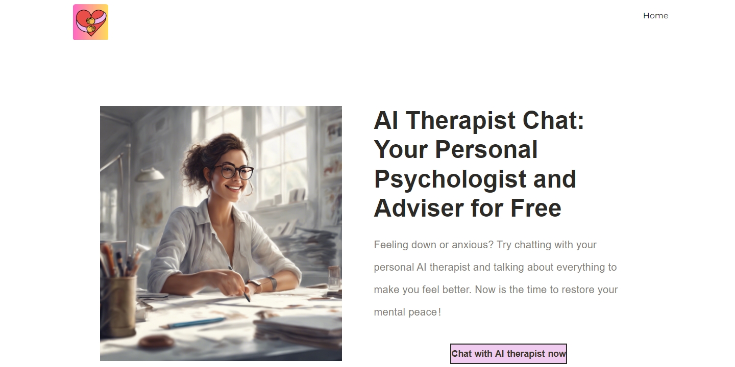 AI Therapist homepage