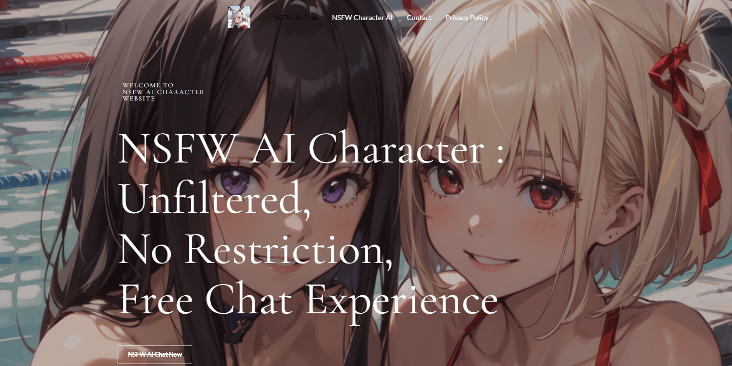 NSFW AI Character homepage