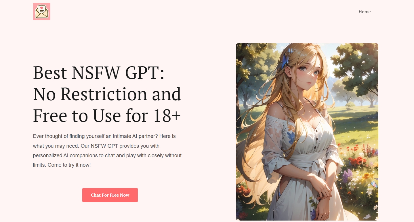 NSFW GPT homepage