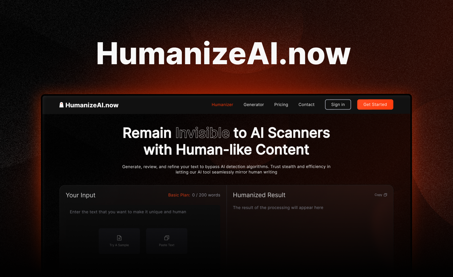 humanizeai homepage